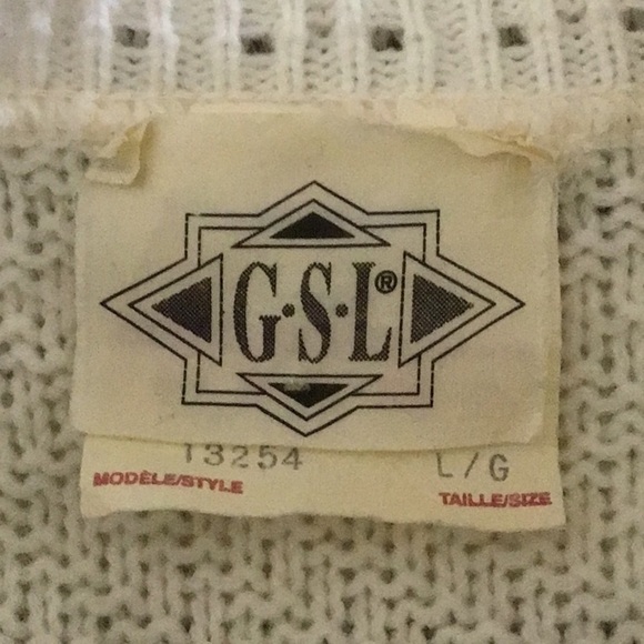 𝅺vintage cream striped sweater large grandma style cottagecore - Picture 6 of 10